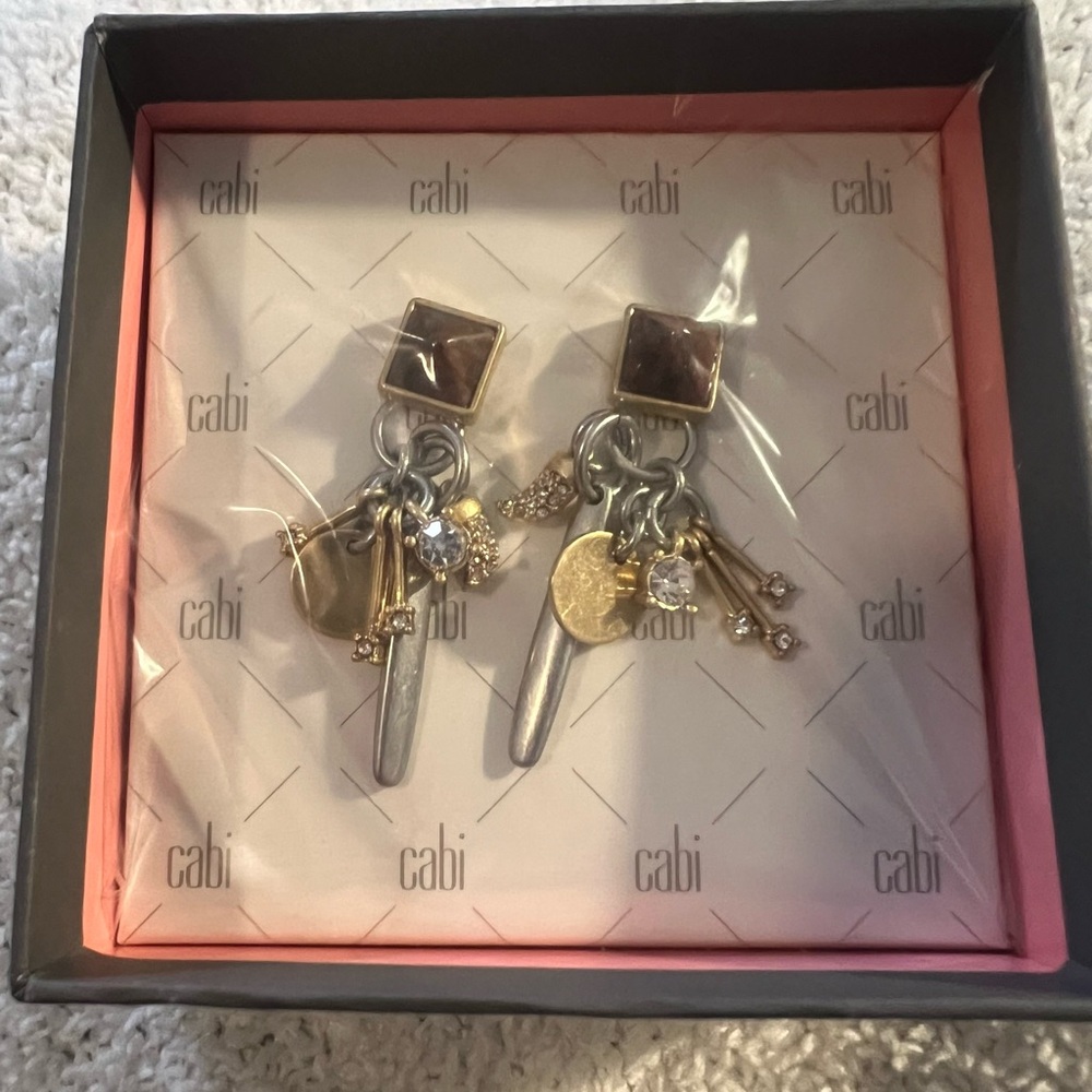 NIP # 2073 CAbi Stylish Earrings in Gold and Silver